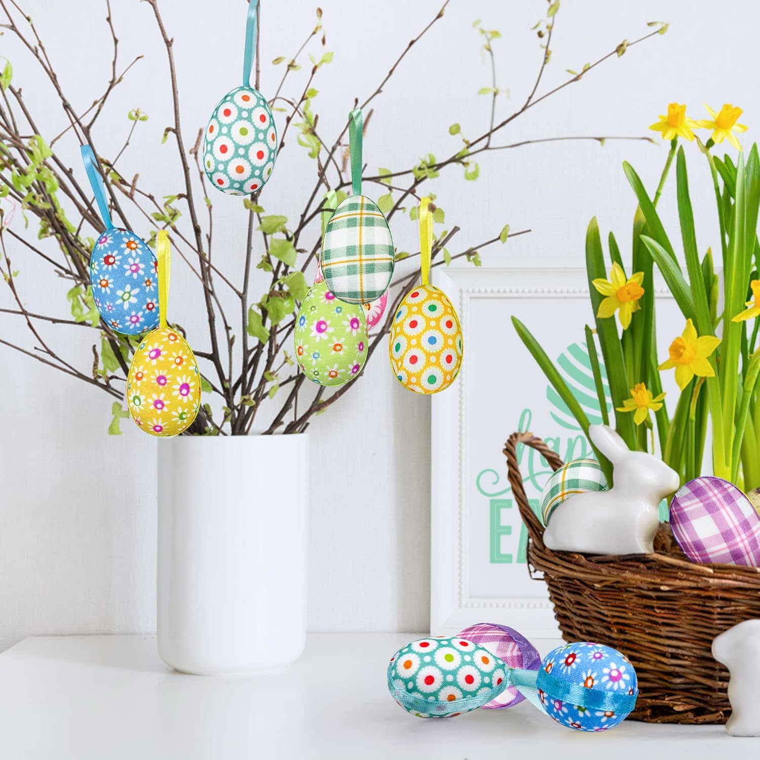 24 Pezzi Uova di Pasqua Colorate – Perfette per Decorazioni Pasquali e Feste Primaverili