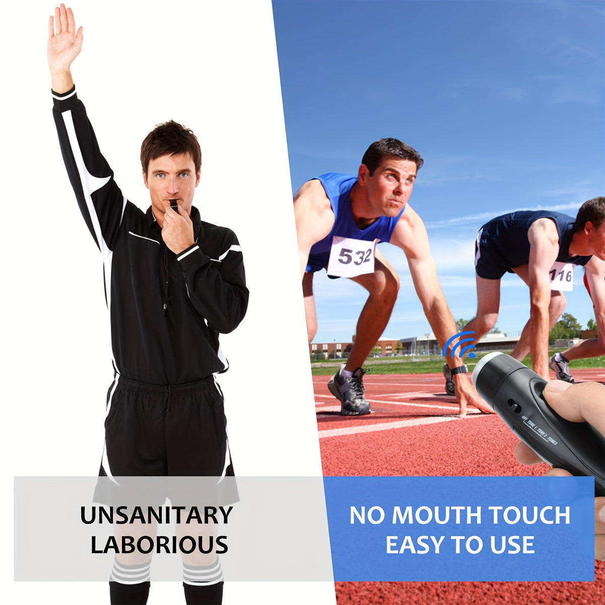 Fischietto Elettronico per Allenatori e Arbitri – Fischietto Portatile con 3 Opzioni di Suono e Corda