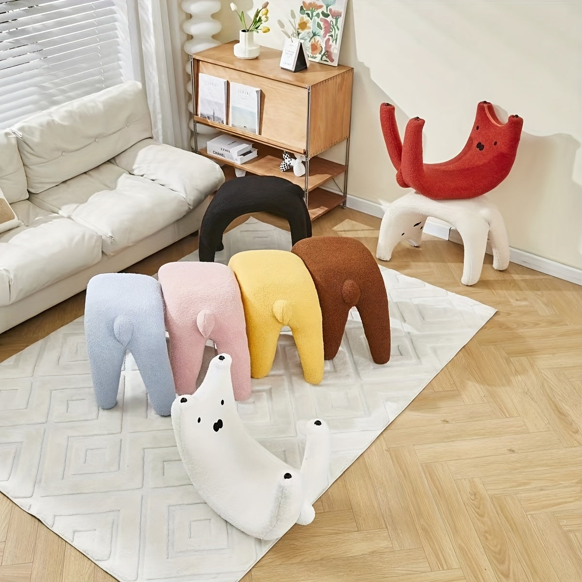 Pouf in Peluche a Forma di Gatto – Design Accogliente e Funzionale