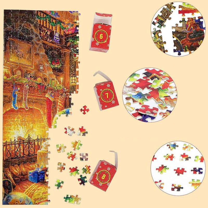 Calendario dell'Avvento Puzzles di Natale – 1008 Pezzi, Divertimento Quotidiano con i Puzzle