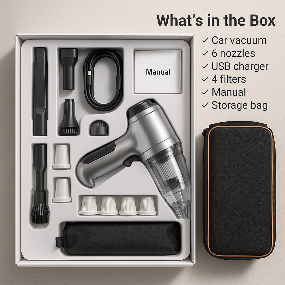 PowerClean Aspirapolvere Wireless per Auto – Compatto e Super Potente