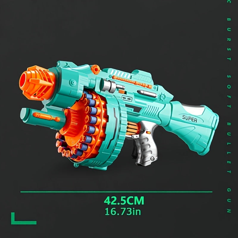 Blaster di Schiuma Automatico – Pistola Turchese con 40 Palline di Schiuma per Divertimento di Gioco