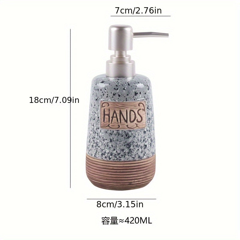 Dispenser di Sapone Ceramico Vintage – 420ml per Cucina o Bagno