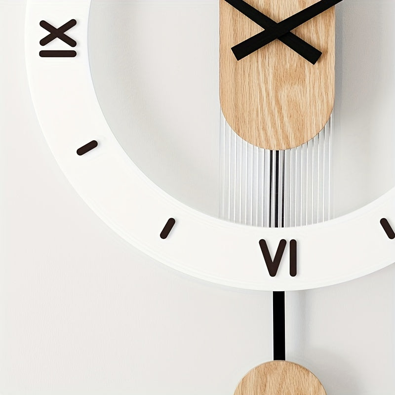 Orologio a Pendolo Creativo da Parete in Legno e Acrilico – Decorazione Elegante e Silenziosa