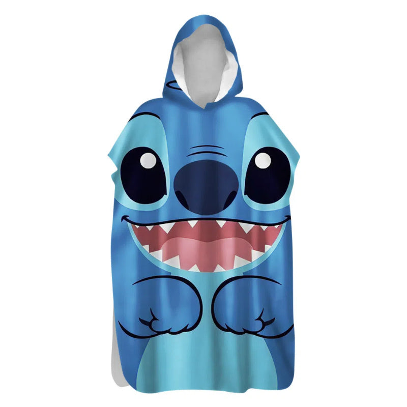 Stitch Microfibra Accappatoio con Cappuccio – Asciugatura Rapida e Adatto per Interni ed Esterni