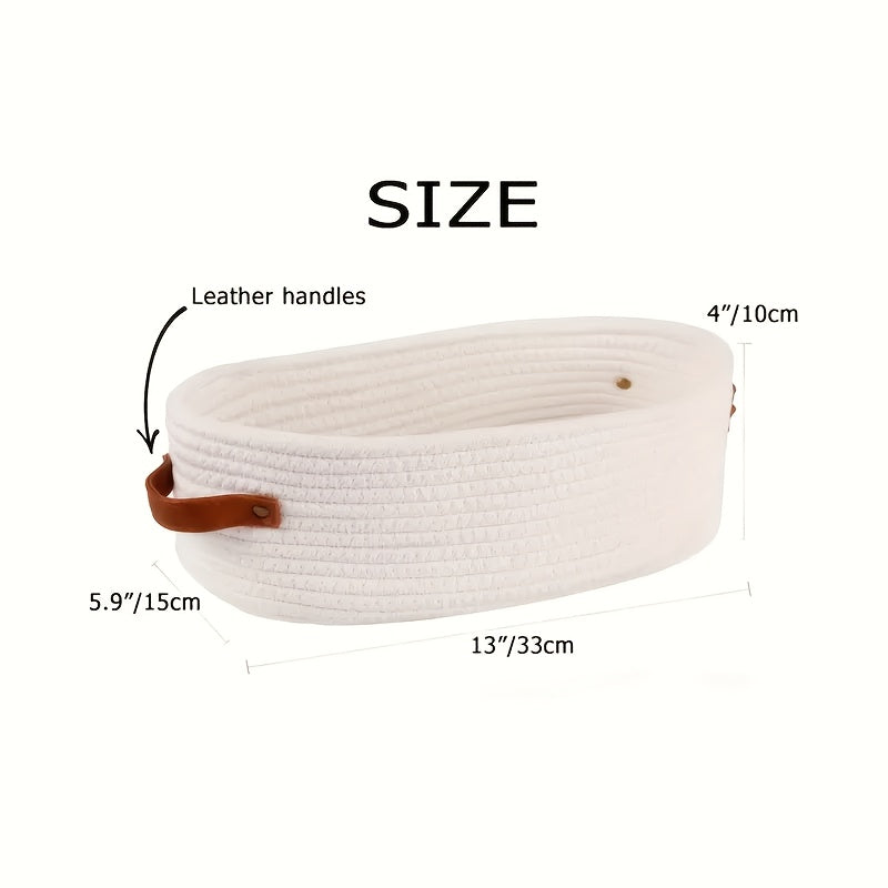 Cestino Bohemien con Manici in Pelle – Perfetto per Bagno e Soggiorno