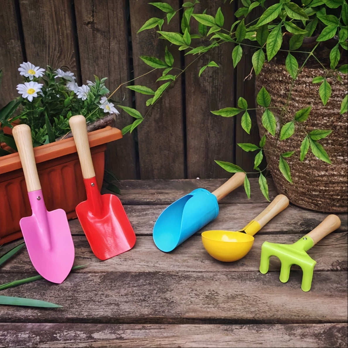 Set di Attrezzi Colorati per Bambini per Giardino e Sabbia – Giocattolo per Esterni e Giardino