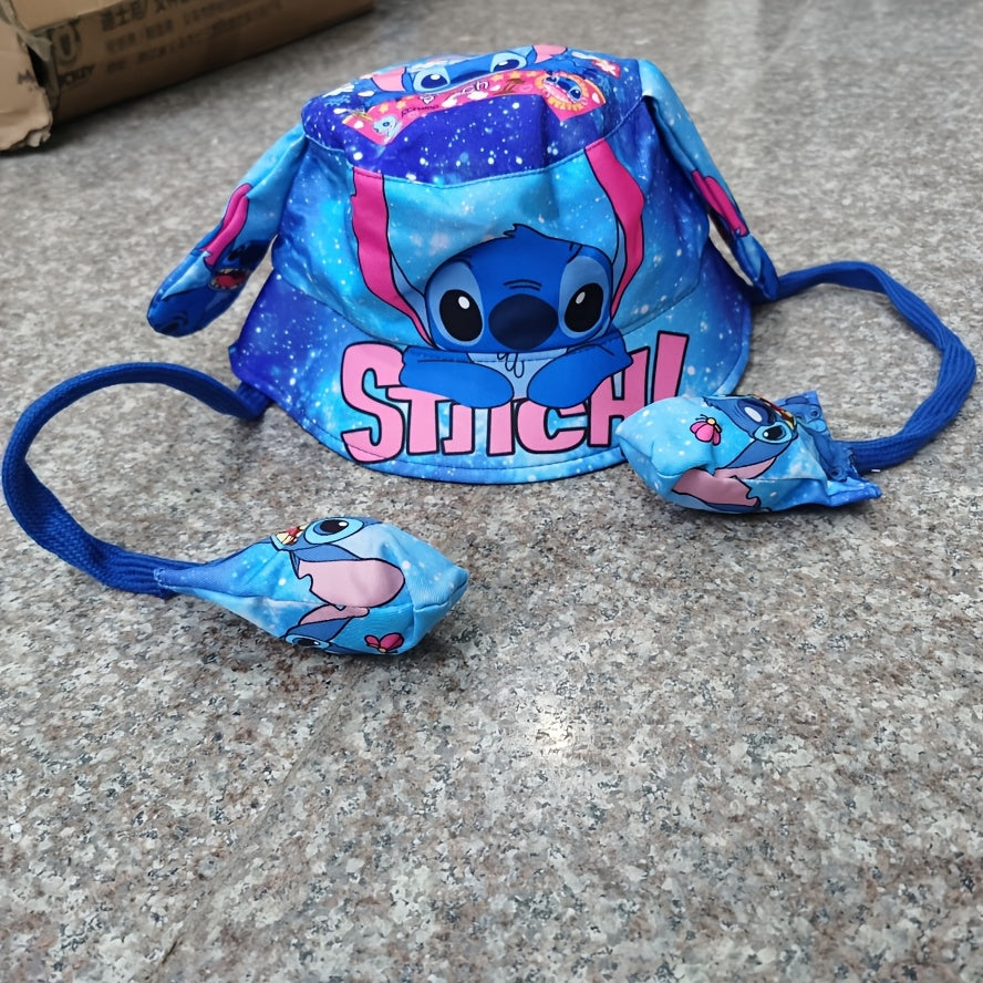 Cappello da Pescatore con Orecchie Mobili per Bambini – Design Carino di Stitch
