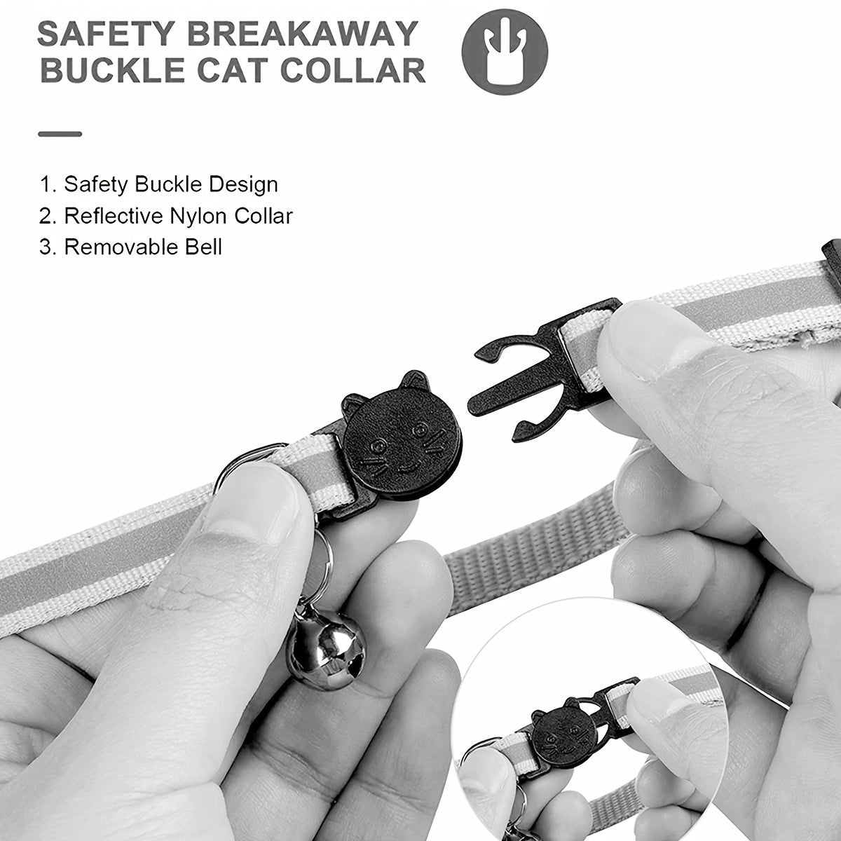 Collare Riflettente per Gatti – Chiusura di Sicurezza e Campanella per Maggiore Visibilità