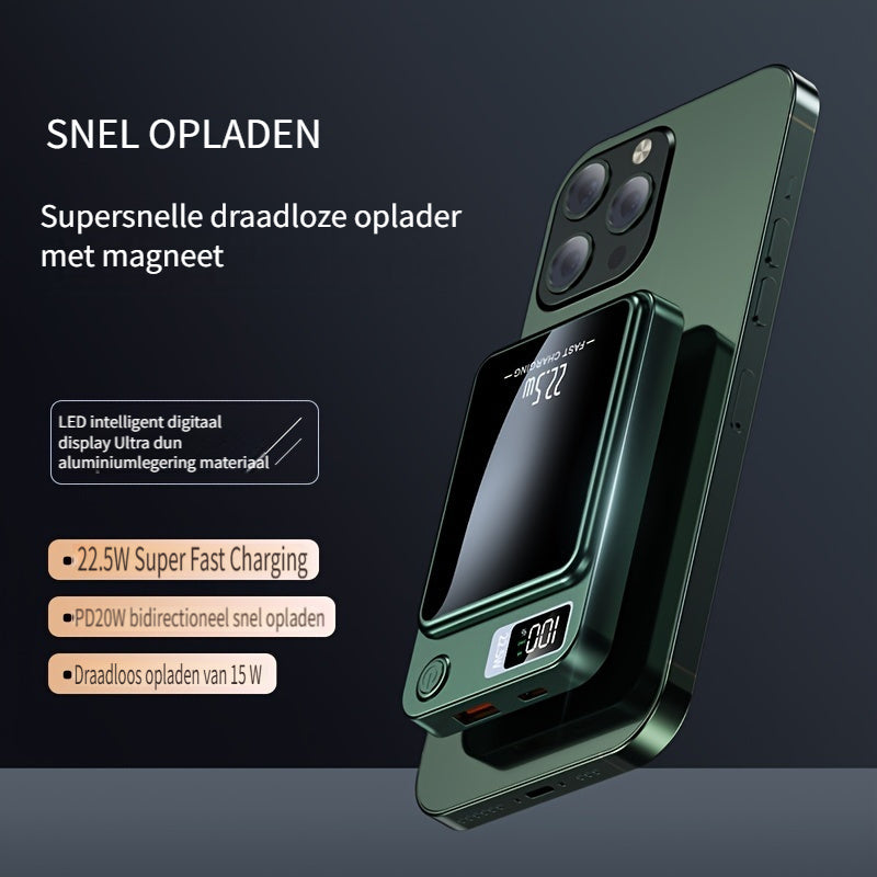 Powerbank Magnetica – Ultra Sottile con Ricarica Wireless Super Veloce