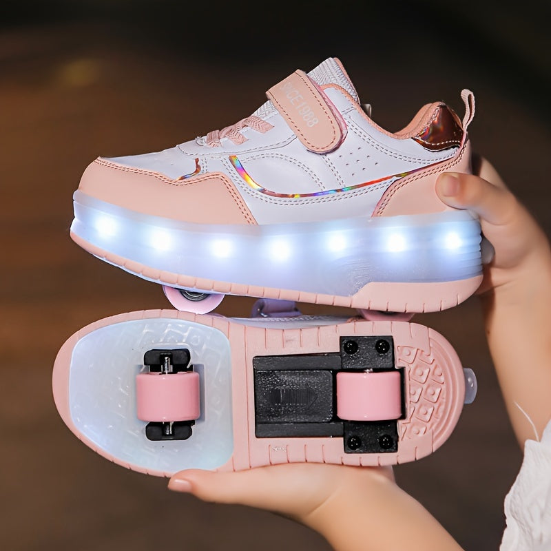 GlowRiders Roller Sneakers - Per Bambini con Spettacolo di Luce