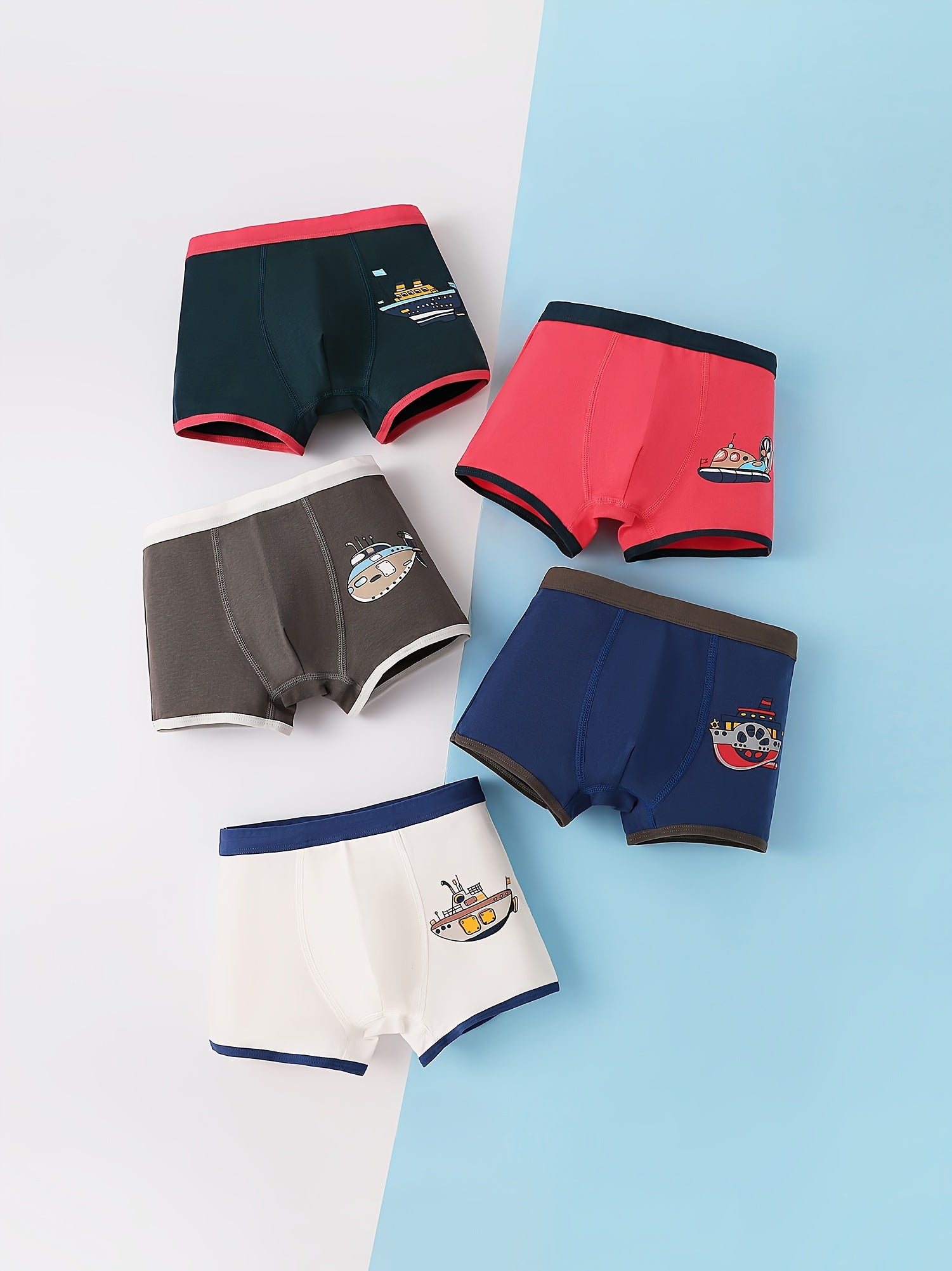 Mutande a Tema Dinosauri per Ragazzi - Set da 5 Boxer Comodi