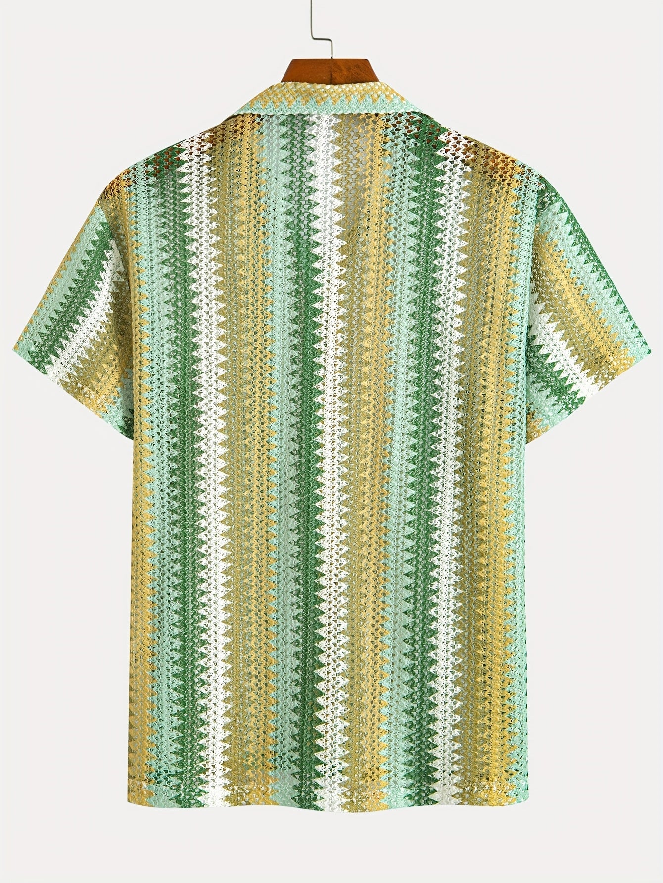 Camicia Estiva Casual da Uomo a Maniche Corte – Tessuto Intrecciato per un Look Fresco