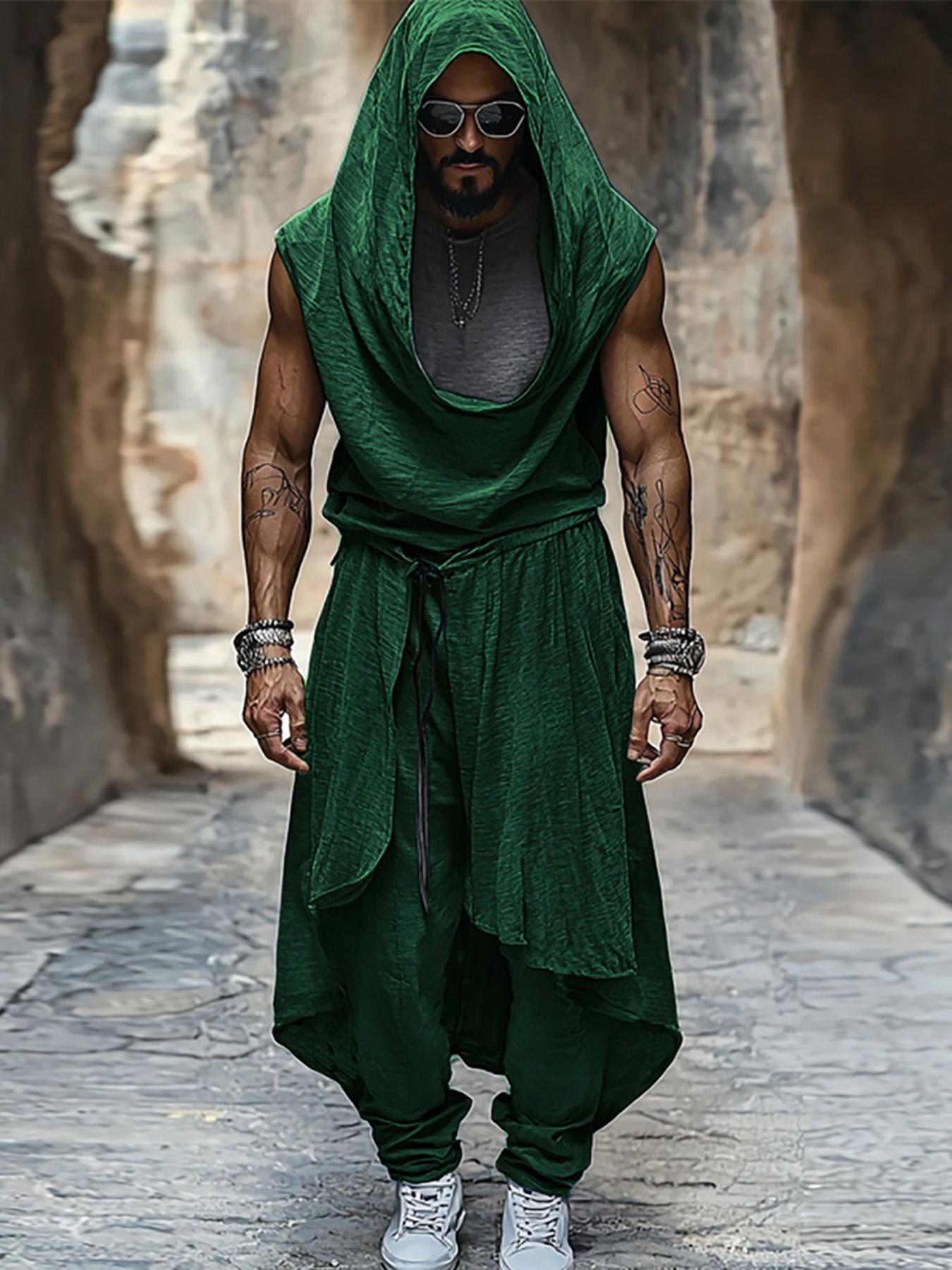 Set Mid-Length da Uomo – Gilet Senza Maniche e Pantaloni Baggy