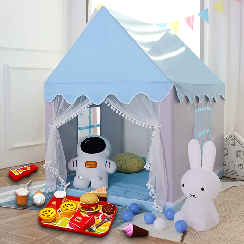 Tenda per Bambini – Allegra Casa da Principessa Blu con Set da Gioco Hamburger per Ore di Divertimento