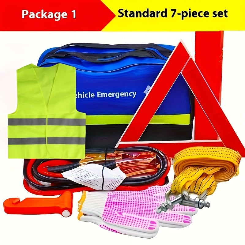 Kit di Emergenza Auto – Triangolo di Emergenza, Gilet di Sicurezza, Cavi e Altro