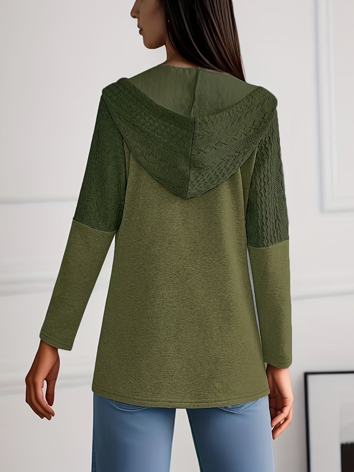 Giacca Hoodie In Maglia Luna - Elegante e Confortevole per Donne in Autunno e Inverno