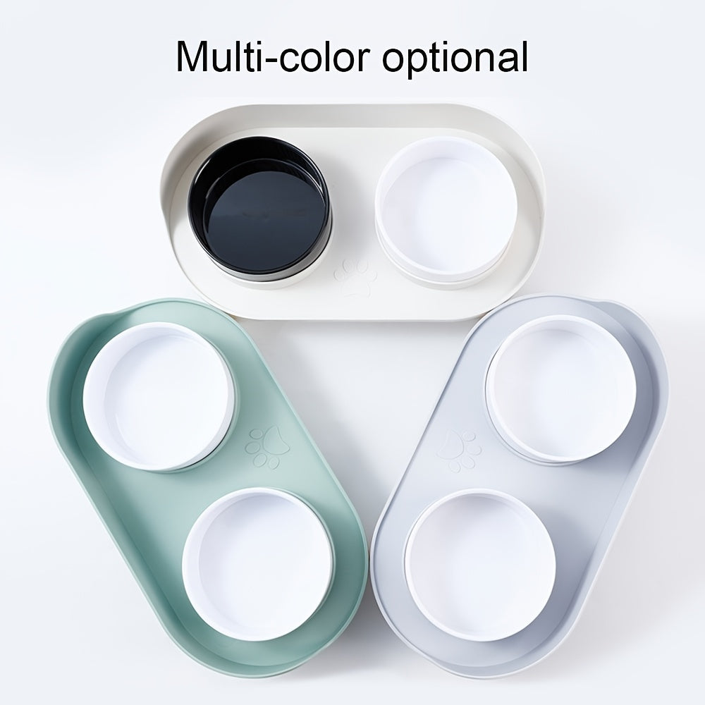 Ciotola Doppia Elevata per Animali Domestici – Mangiare e Bere Confortevole e Salubre per Gatti e Cani