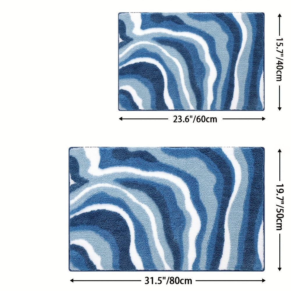 Tappeto da Bagno Geometrico – Assorbente e Morbido con Fondo Antiscivolo