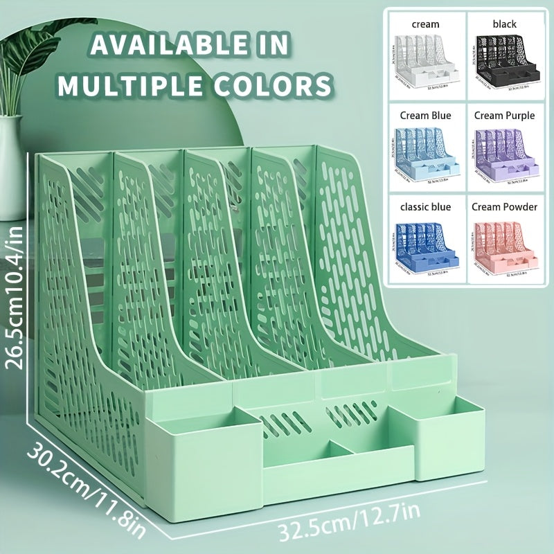 Organizzatore Documenti da Scrivania – 4 Scomparti, Salvaspazio, Rimovibile e Adatto per Materiale da Ufficio