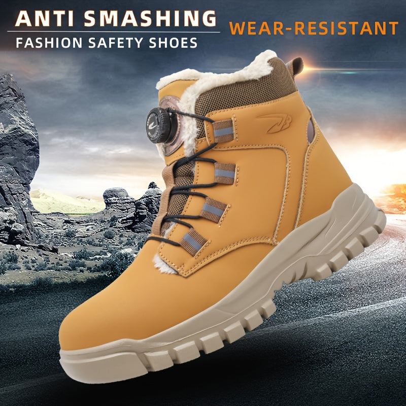 Stivali da Lavoro Sicuri per Uomini con Punta in Acciaio e Fleece – Resistente e Antipunctura