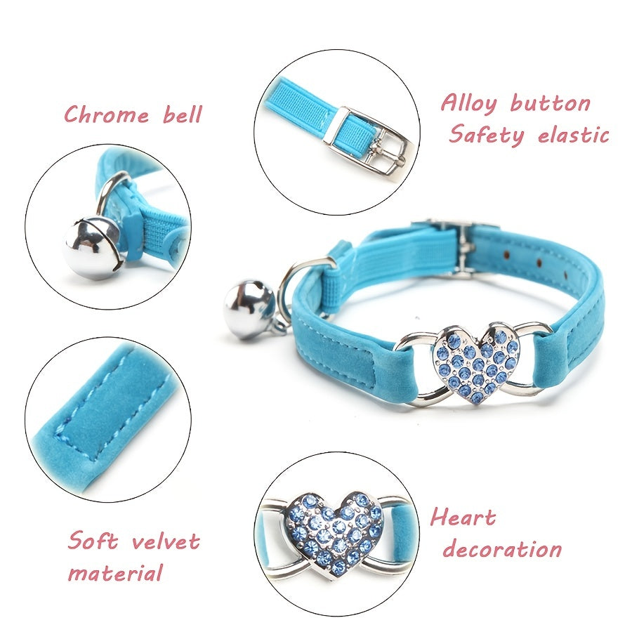 Collare per Gatti Sparkling Heart – Aggiungi un Tocco di Lusso al Look del Tuo Gatto