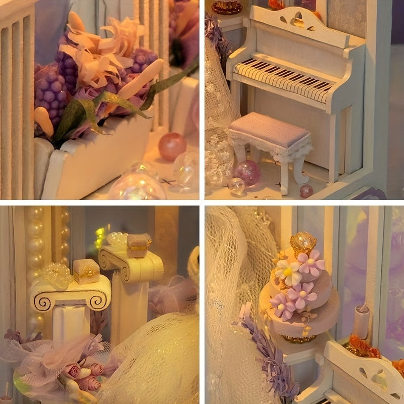 Abito da Sposa DIY per Casa delle Bambole – Set di Costruzione 3D con Illuminazione e Mobili Decorativi