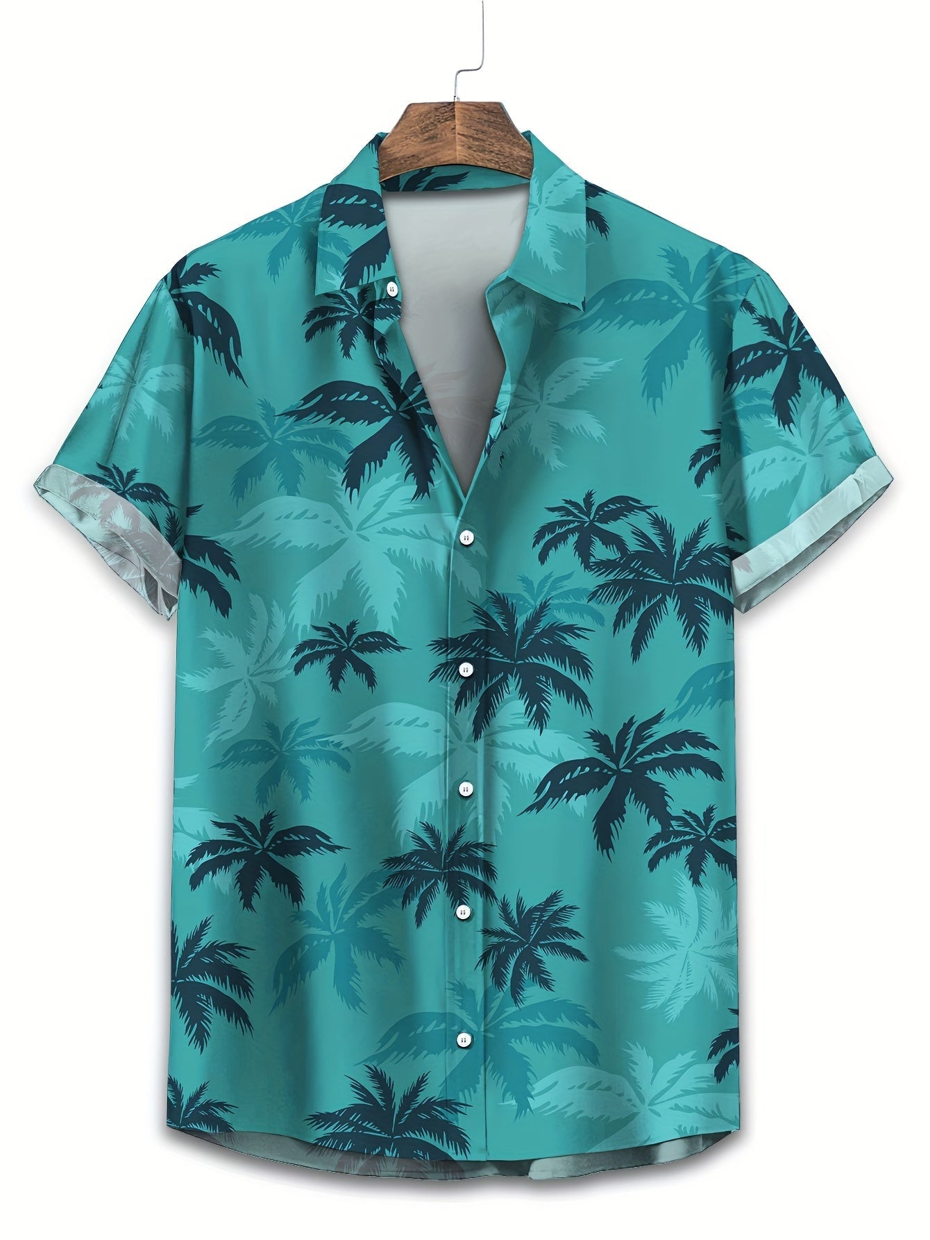 Camicia da Uomo con Stampa di Palme Tropicali – Maniche Corte e Look Casual per le Gite Estive