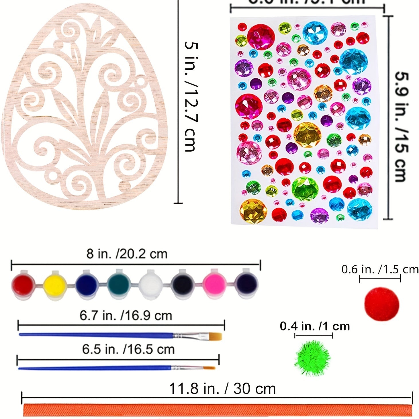 Kit di Fai-da-Te per Uova di Pasqua – Decora le Tue Colorate Uova di Legno per Pasqua