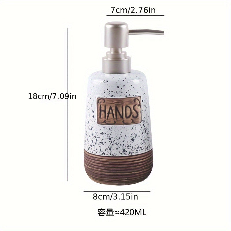 Dispenser di Sapone Ceramico Vintage – 420ml per Cucina o Bagno