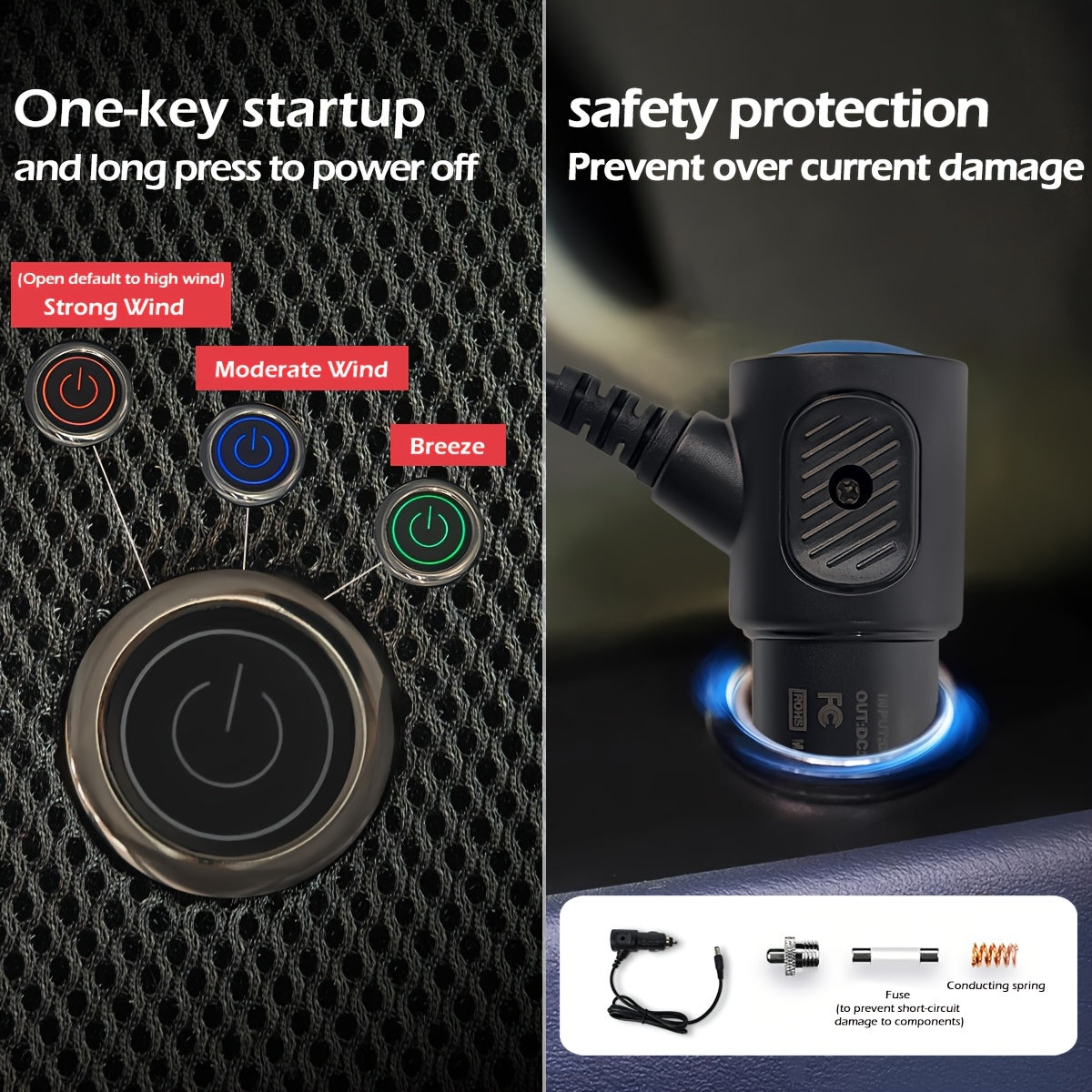 Cuscino per Sedile Auto con Ventilatore Turbo – Raffreddamento Veloce e Comfort