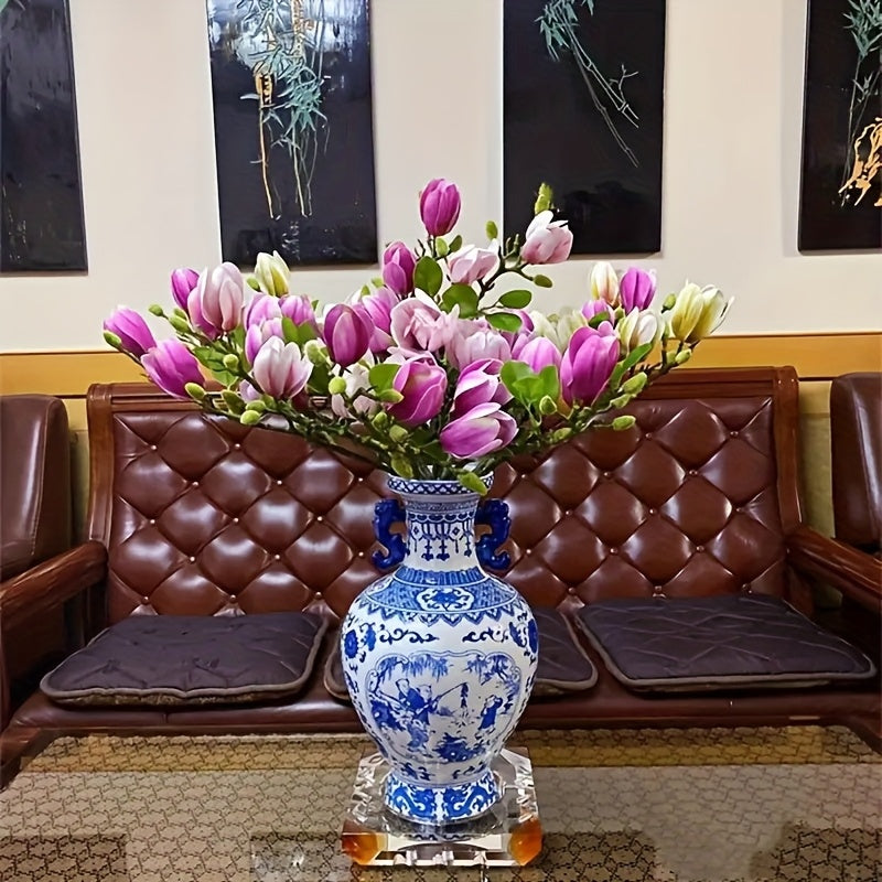 Set di 4 Fiori di Magnolia Realistici – Elegante e Senza Tempo per Matrimoni e Decorazioni di Lusso