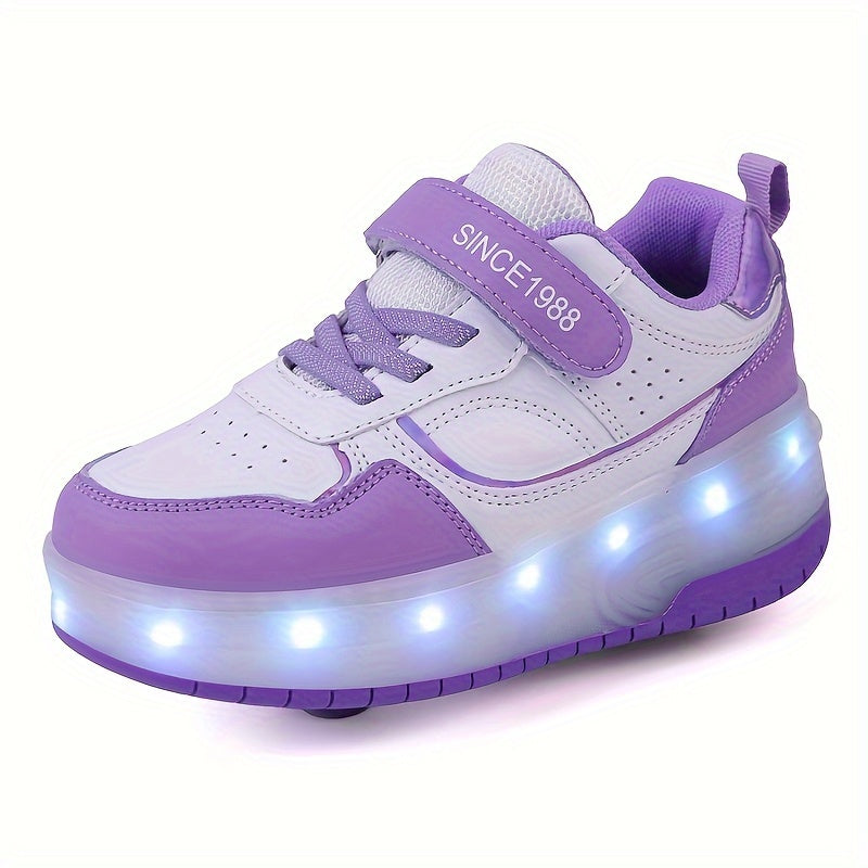 GlowRiders Roller Sneakers - Per Bambini con Spettacolo di Luce