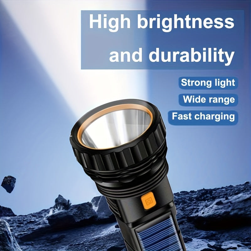 Torcia LED SolarBeam - Ricaricabile con Pannello Solare & USB