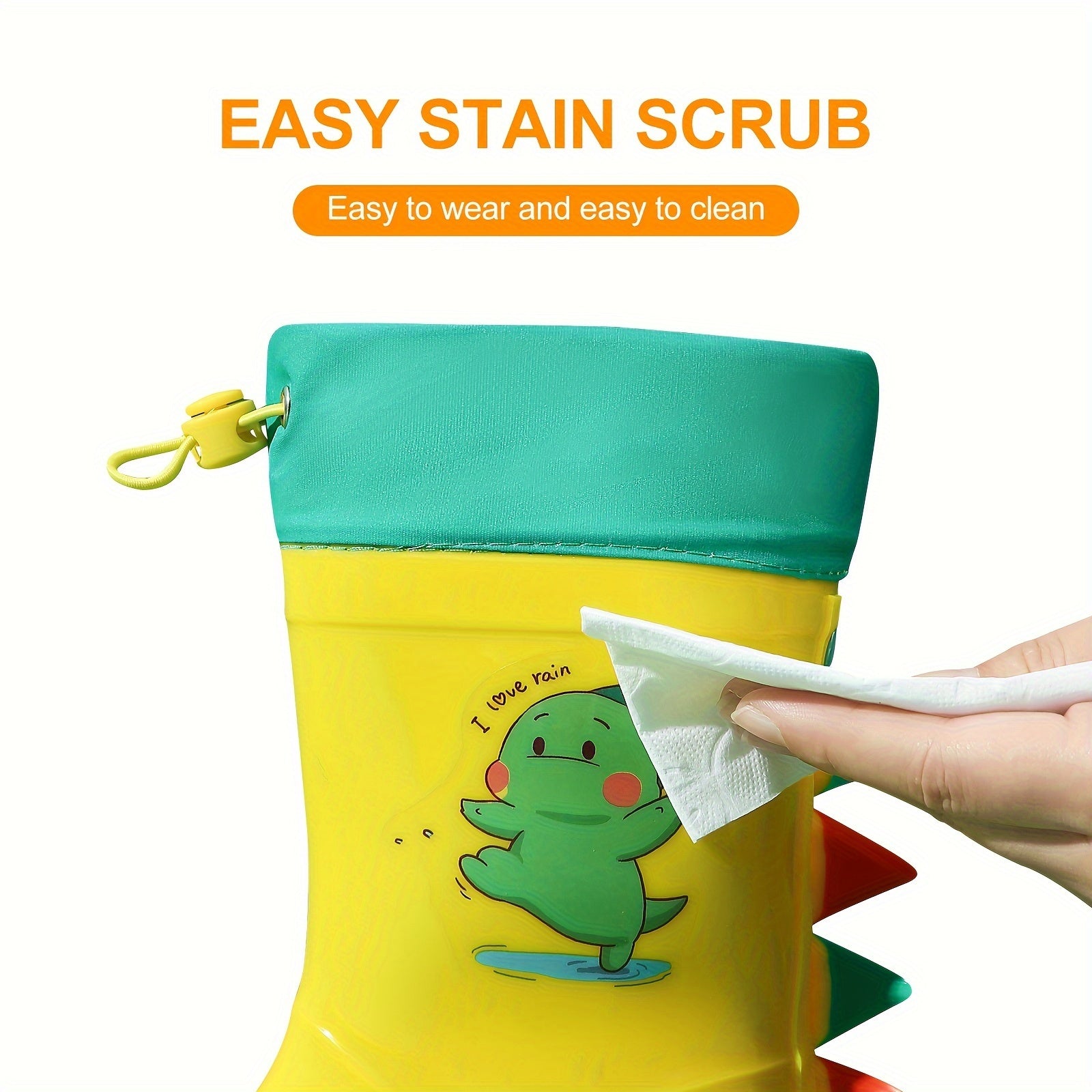 Dino Splash Stivali per Bambini - Divertente Protezione per Giornate Piovose