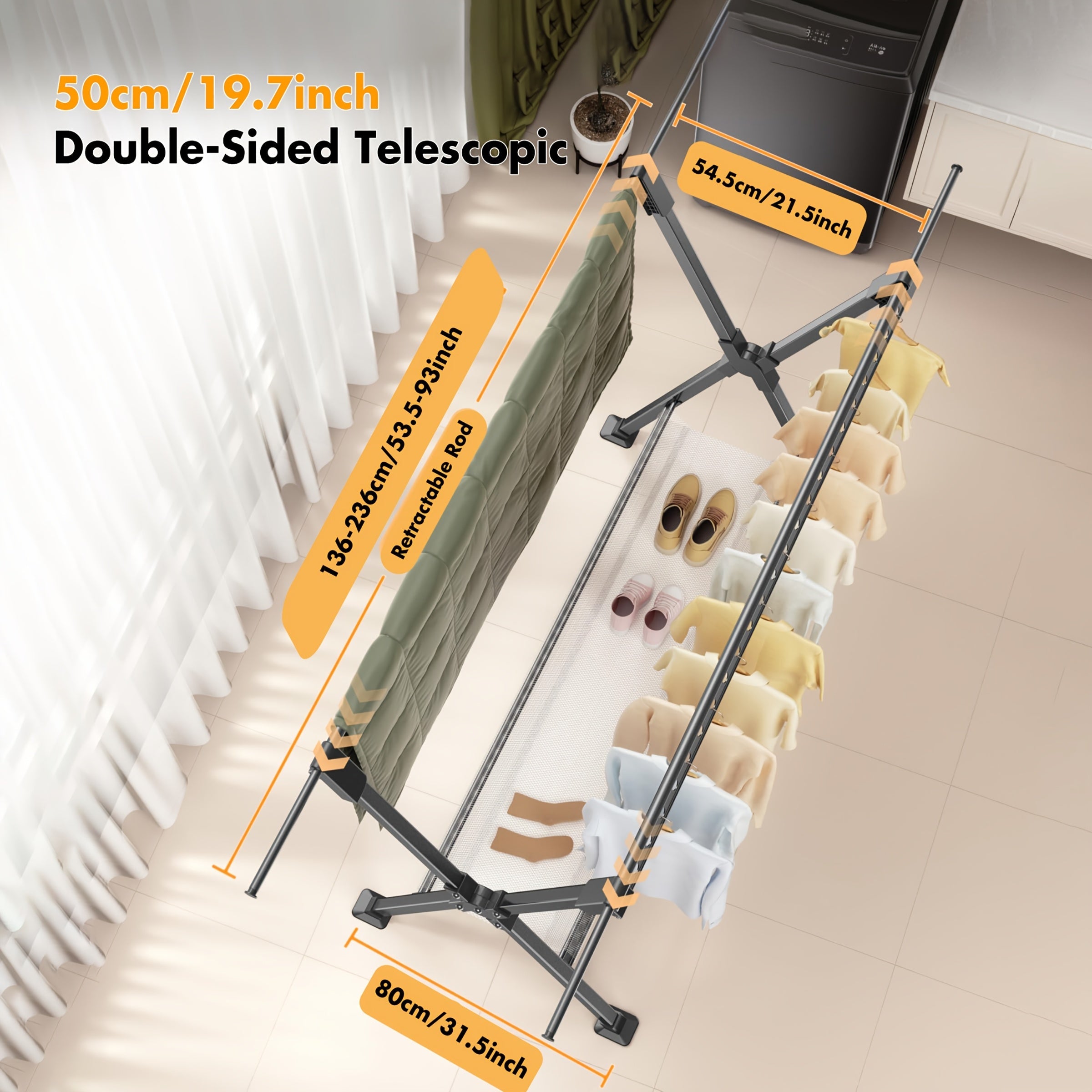 FlexiDry Stendibiancheria – Pieghevole e Spazioso con 36 Fori Antivento