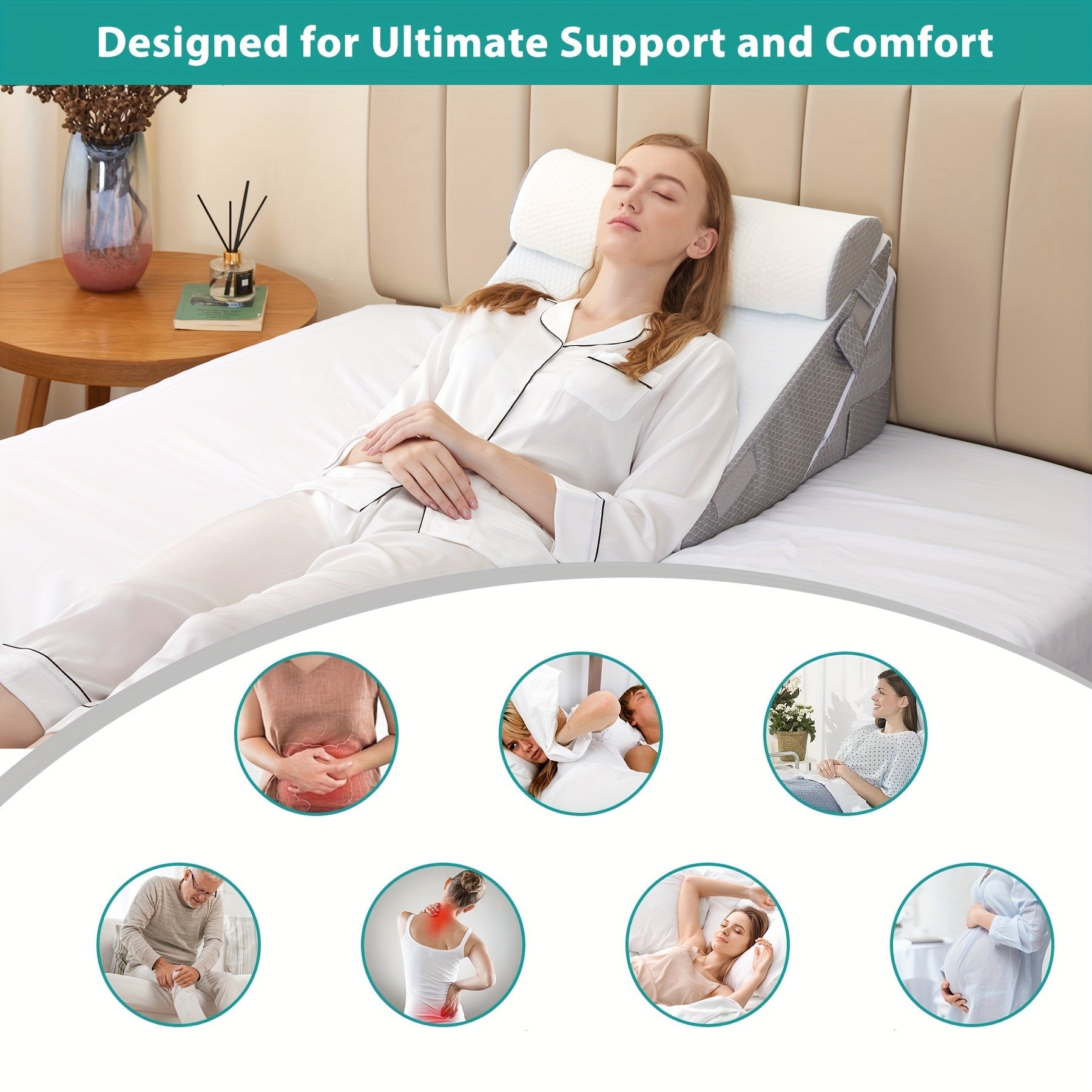 RelaxPlus Cuscino a Cuneo Regolabile – Comfort e Supporto durante il Recupero