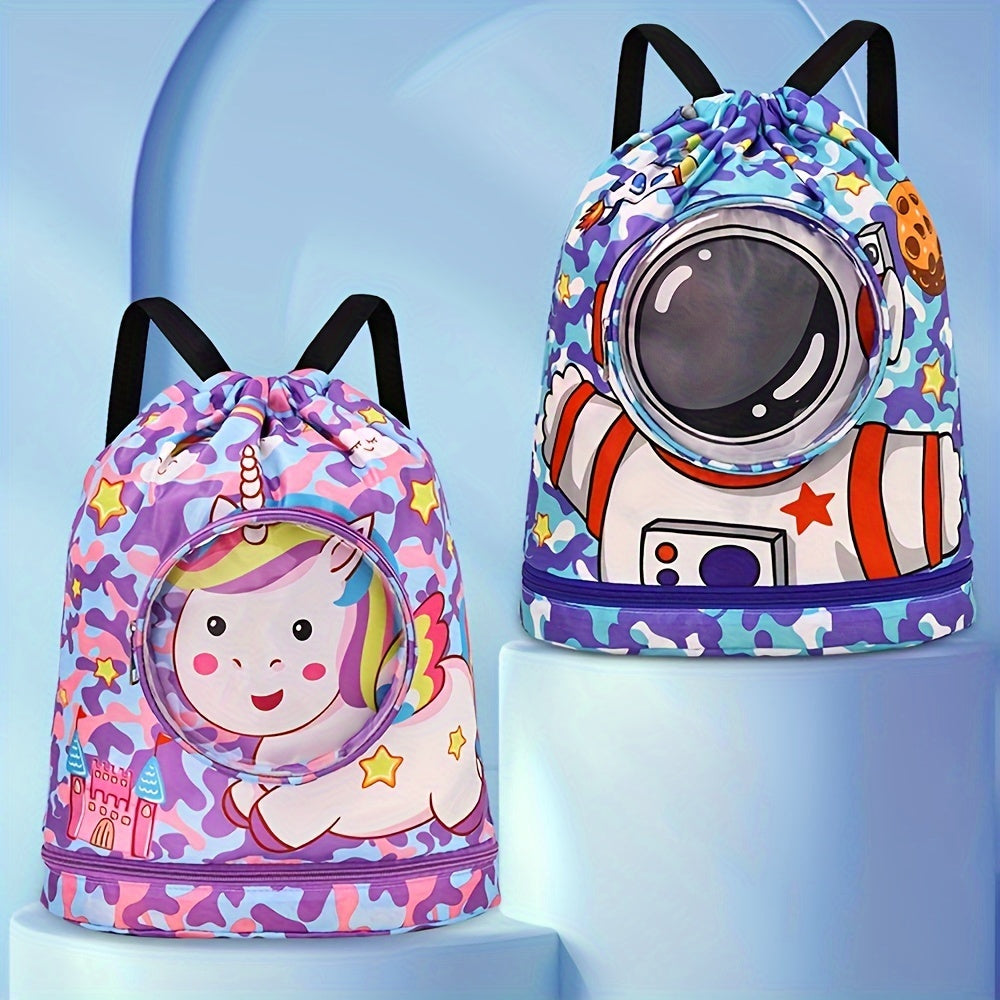 Borsa da Nuoto Cartoon con Separazione Asciutto/Bagnato – Borsa Elegante e Portatile per Bambini e Adulti