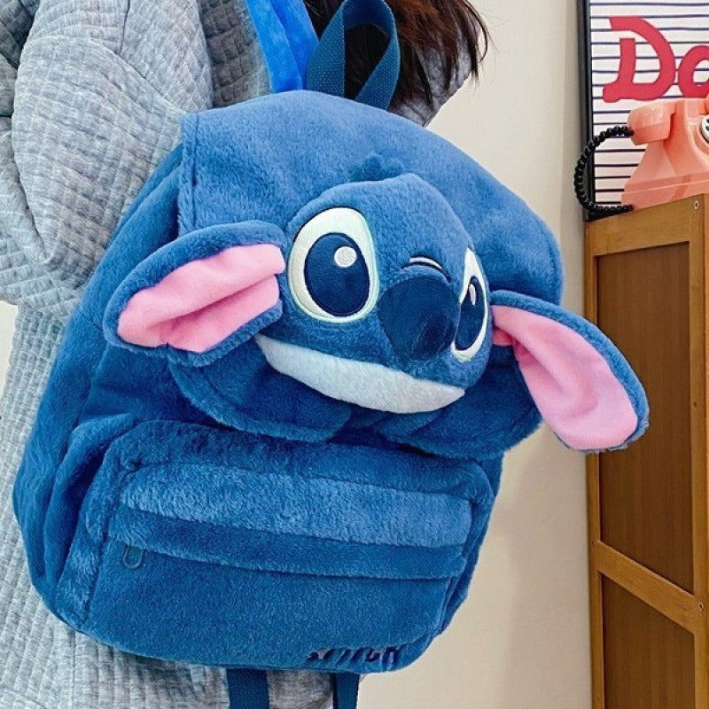 Zaino in Peluche Disney Stitch per Bambini – Carino e Resistente per Scuola e Uso Quotidiano
