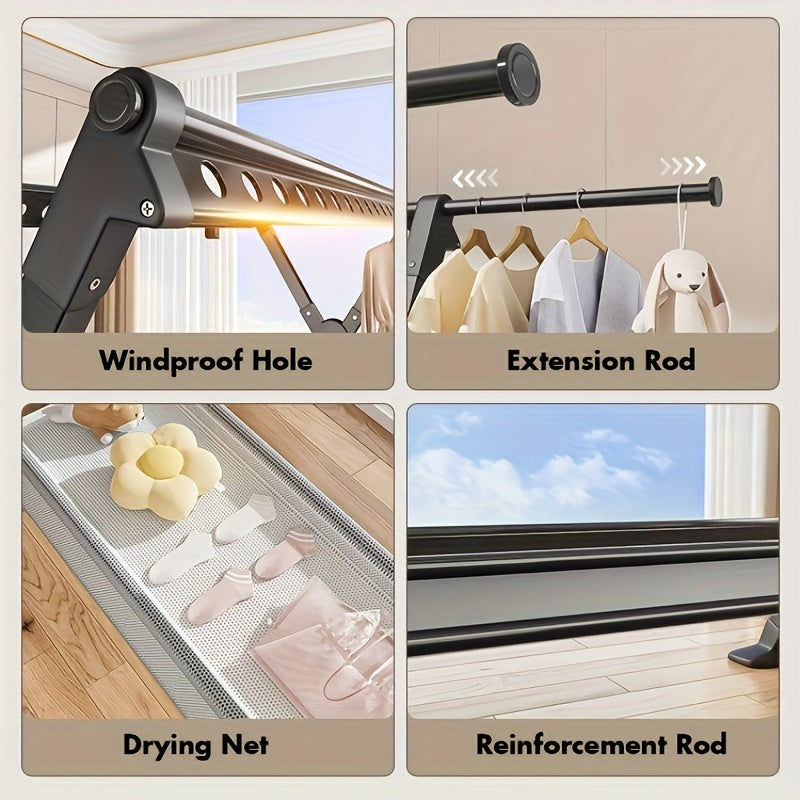 FlexiDry Stendibiancheria – Pieghevole e Spazioso con 36 Fori Antivento