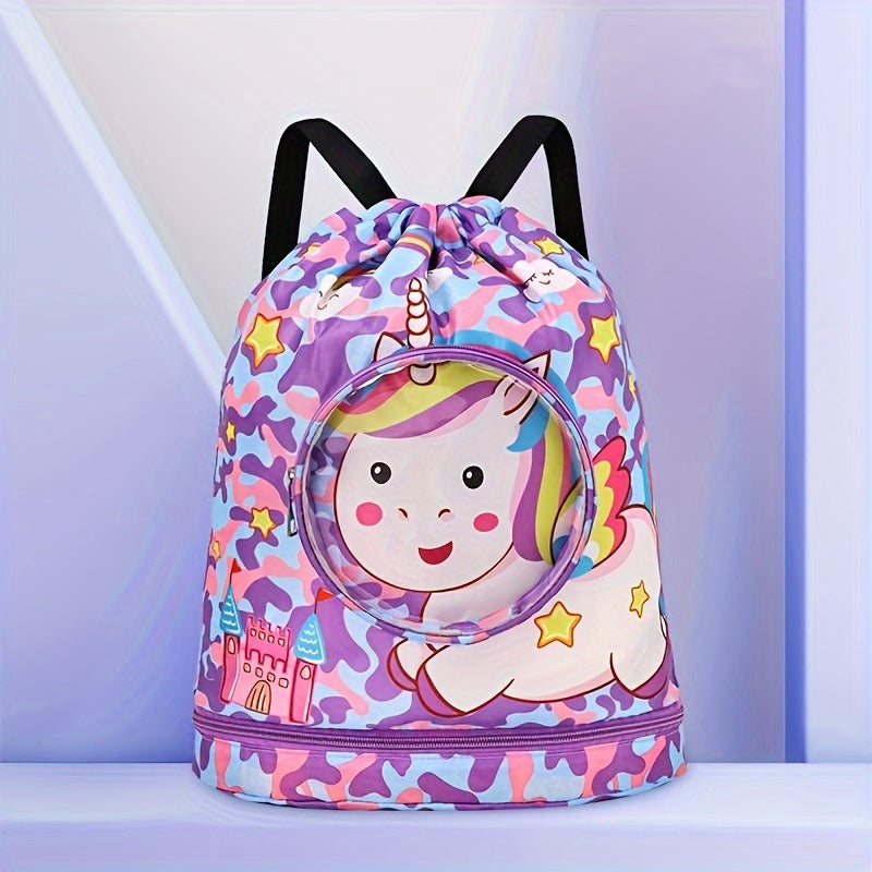 Borsa da Nuoto Cartoon con Separazione Asciutto/Bagnato – Borsa Elegante e Portatile per Bambini e Adulti