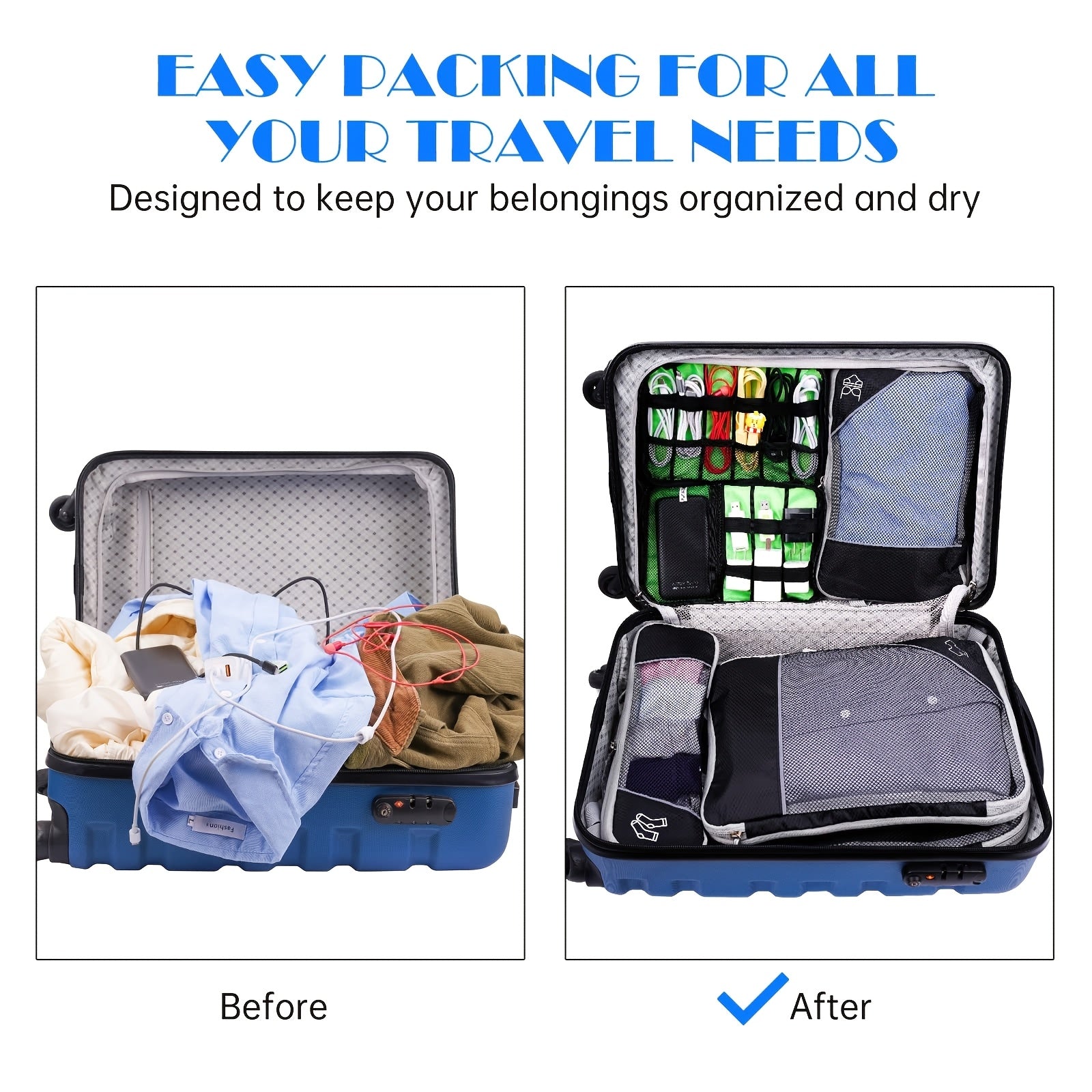 Set Organizzatore di Viaggio – Compatto e Pratico per Viaggiare