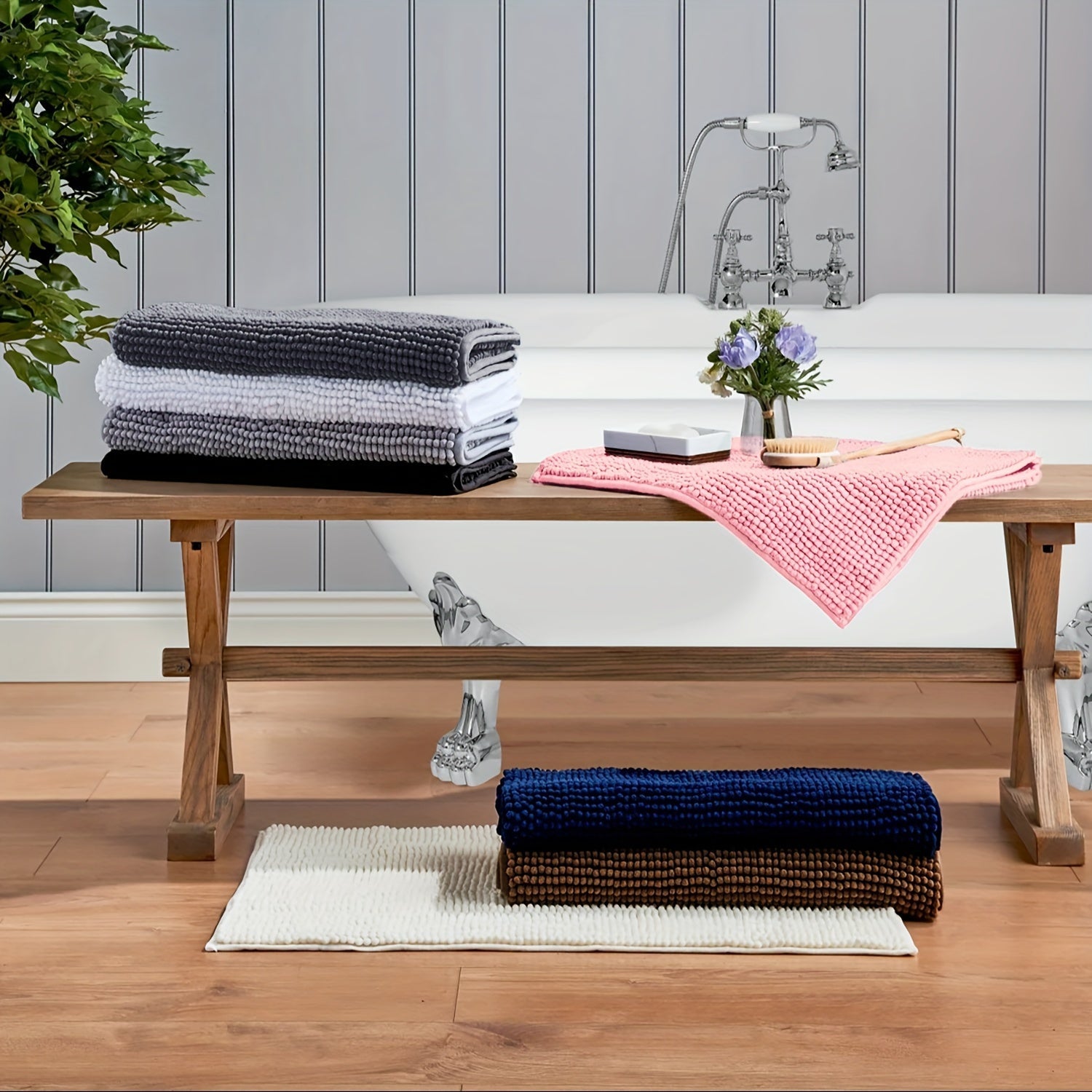 Tappetino da Bagno Ultra-Morbido in Chenille – Perfetto per il Bagno o l'Ingresso