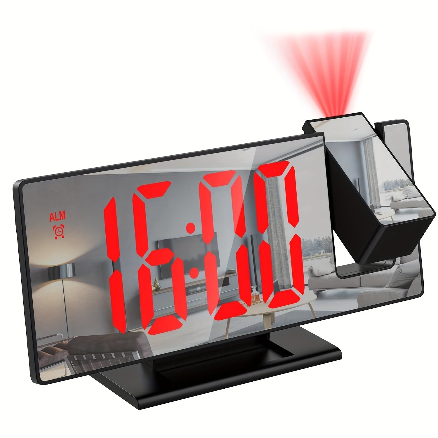 Orologio Proiettore LED con Proiezione Regolabile a 180° – Display Chiaro e Funzione Snooze per Camera da Letto o Ufficio