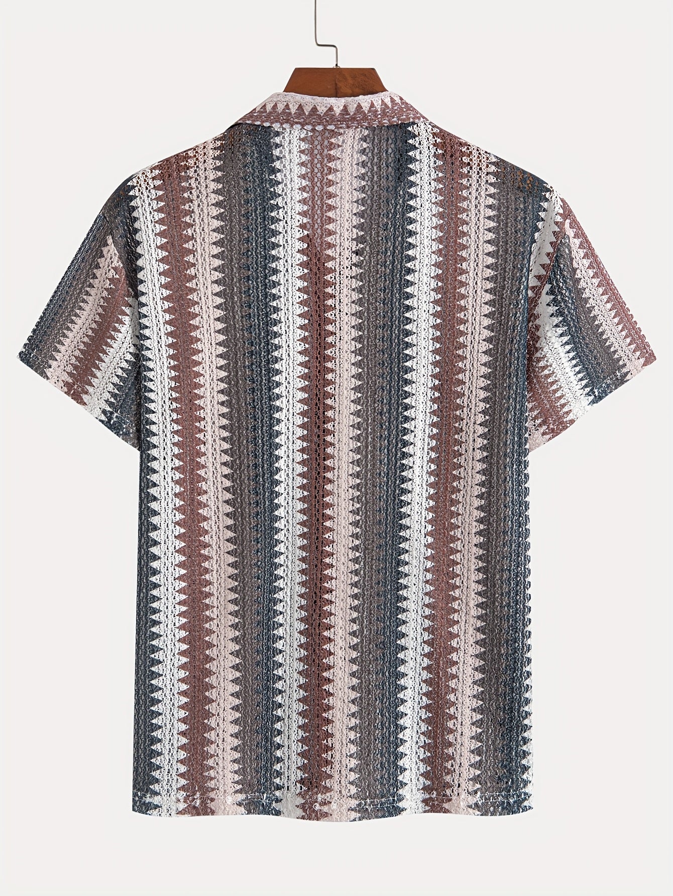 Camicia Estiva Casual da Uomo a Maniche Corte – Tessuto Intrecciato per un Look Fresco