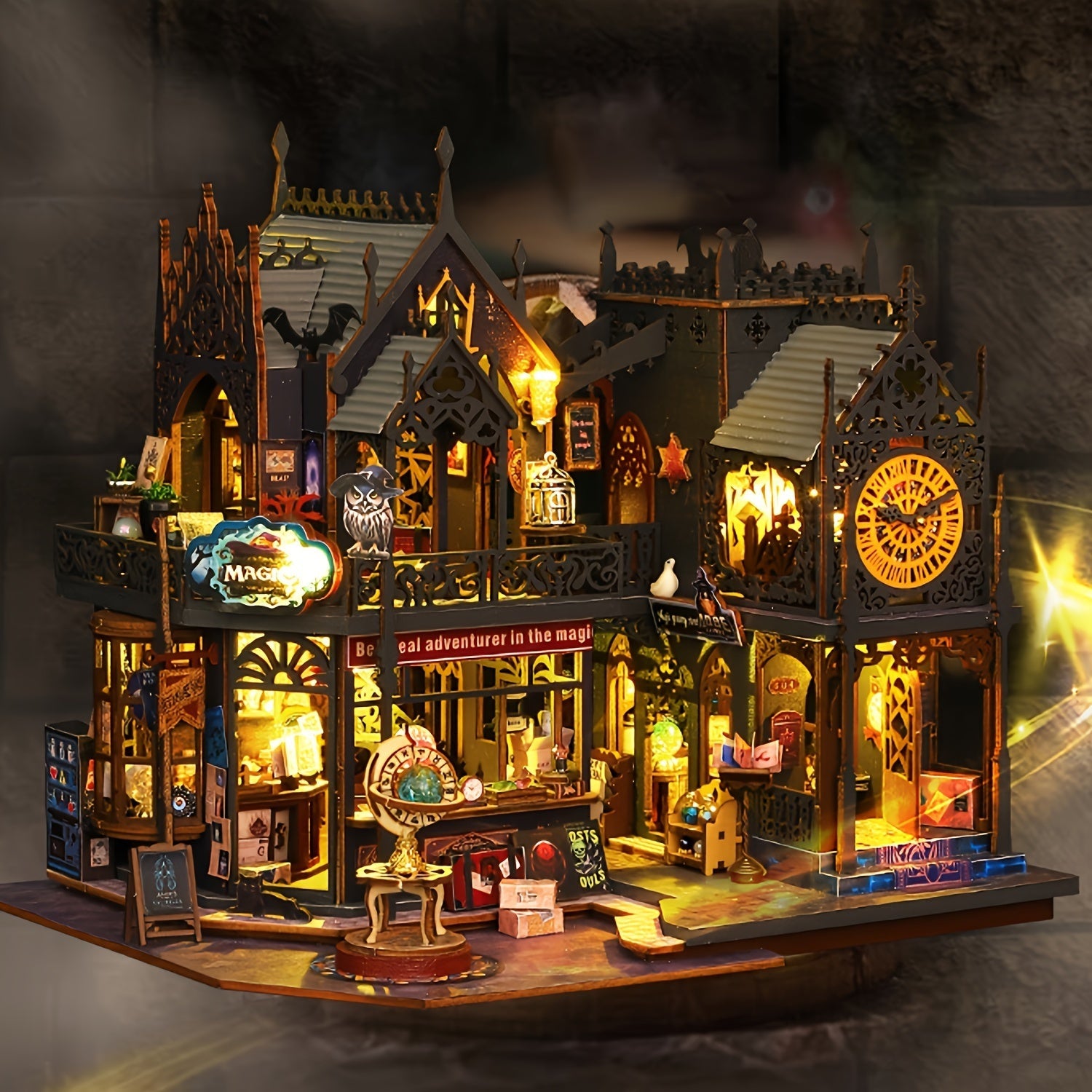 Casa dei Libri Incantevole – Puzzle in Legno 3D con Illuminazione Magica