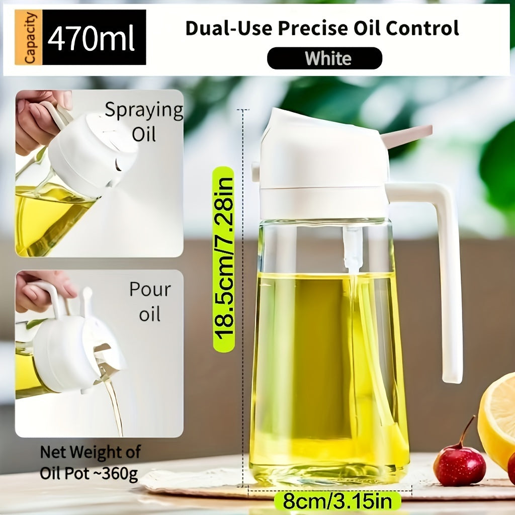 Dispenser per Olio 2-in-1 e Bottiglia Spray - Controllo Preciso dell'Olio per Cucina e BBQ