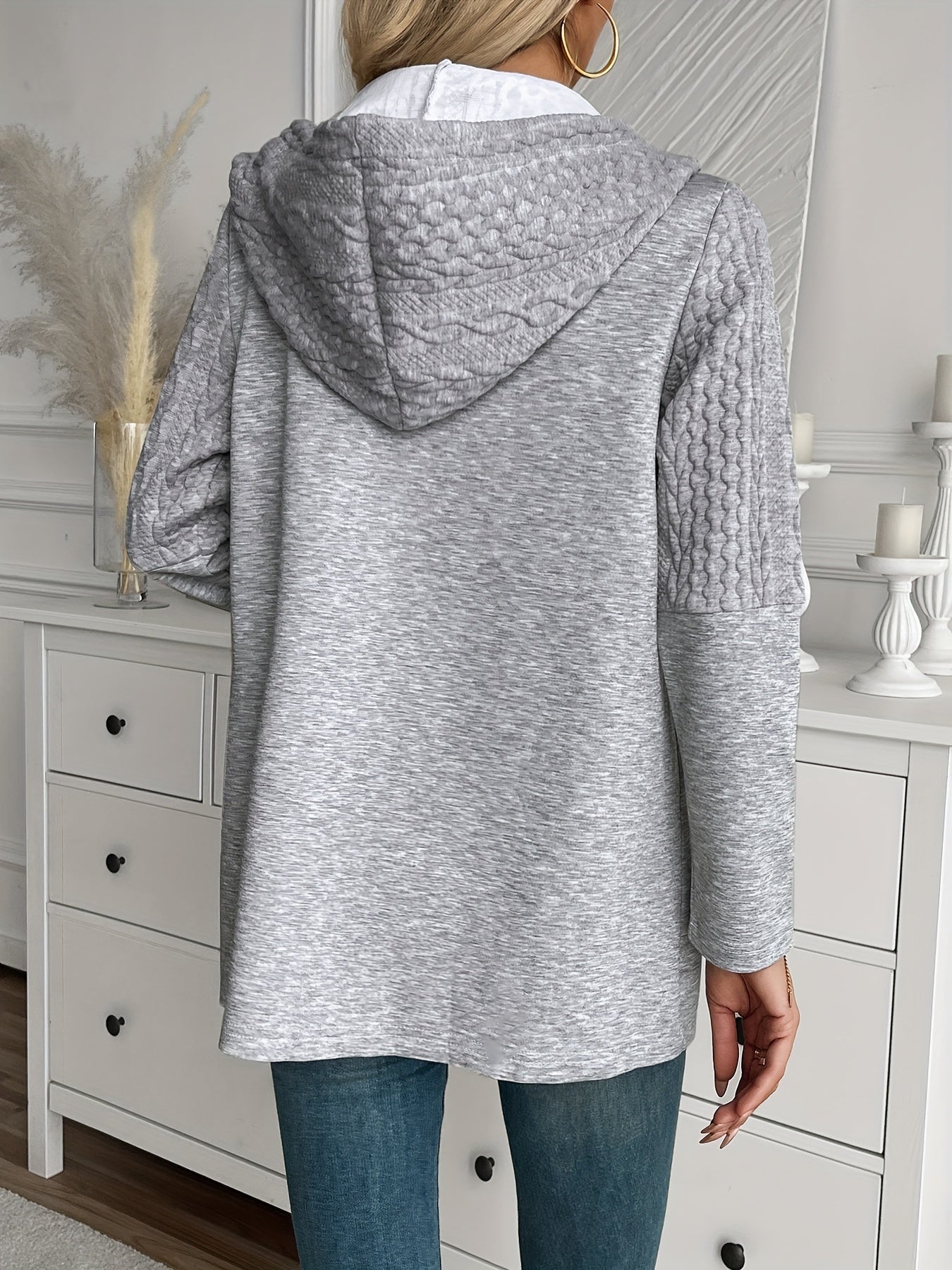 Giacca Hoodie In Maglia Luna - Elegante e Confortevole per Donne in Autunno e Inverno