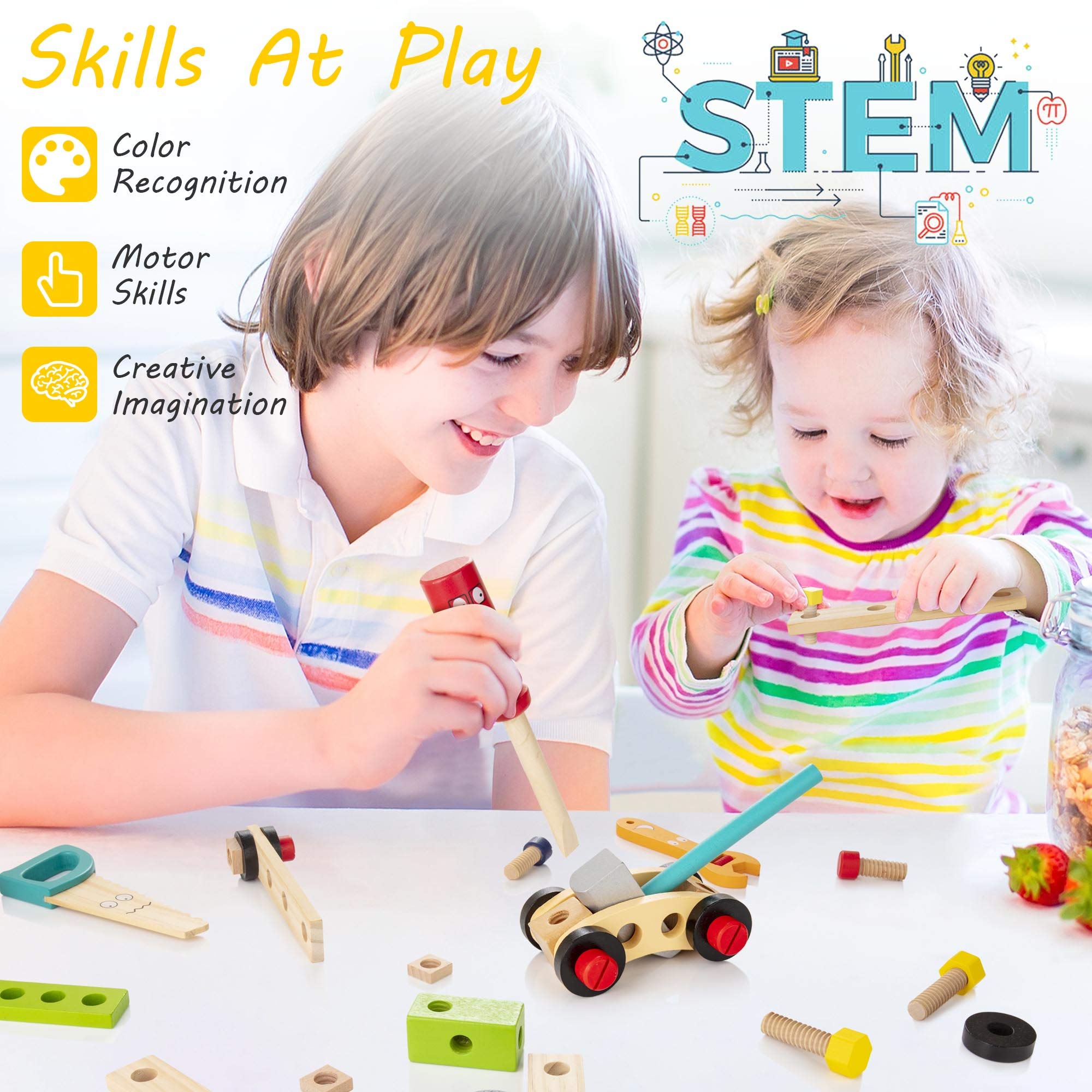 Cassetta degli Attrezzi in Legno per Bambini - Creativa ed Educativa