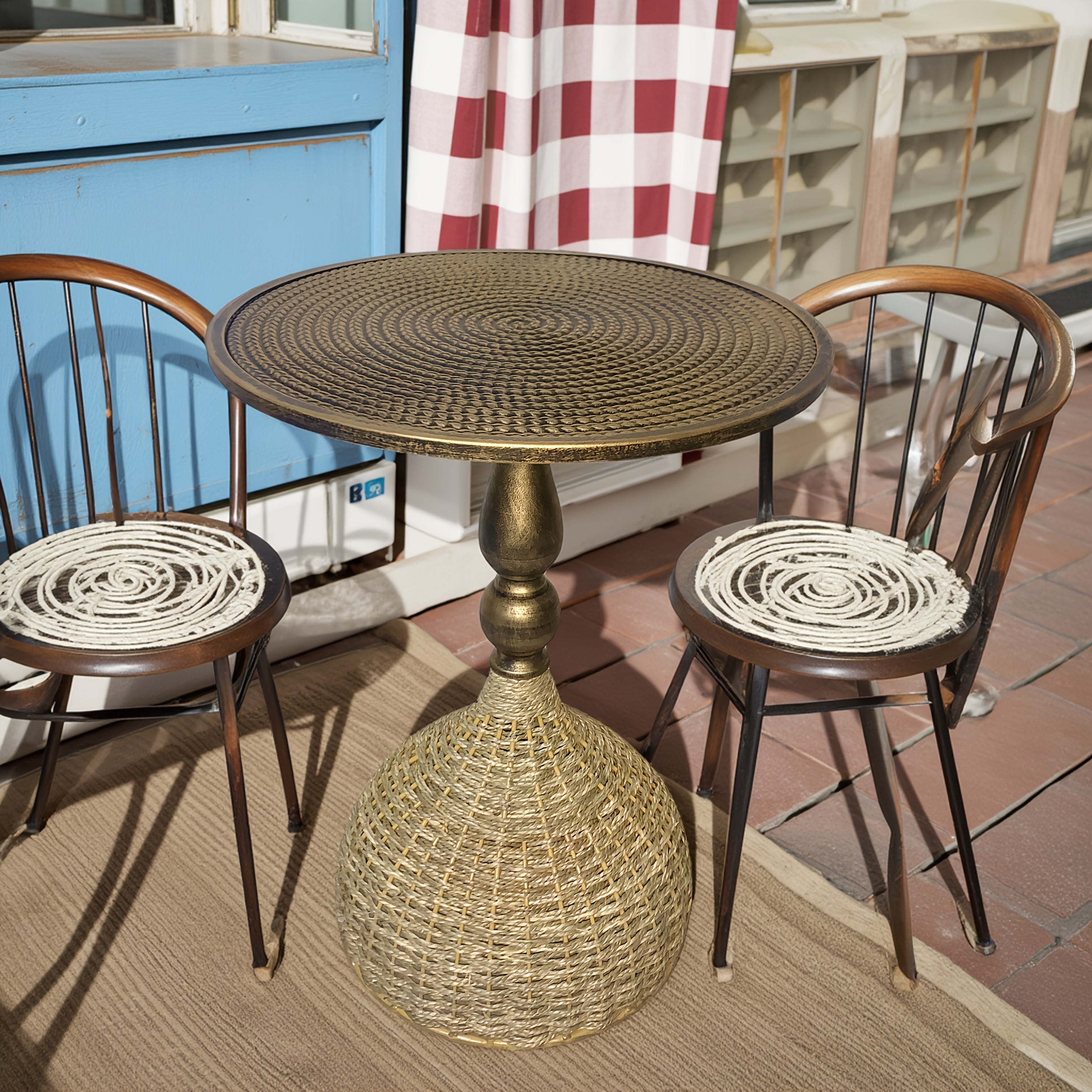 Tavolino da caffè in erba d'acqua fatto a mano – Aspetto bronzo antico